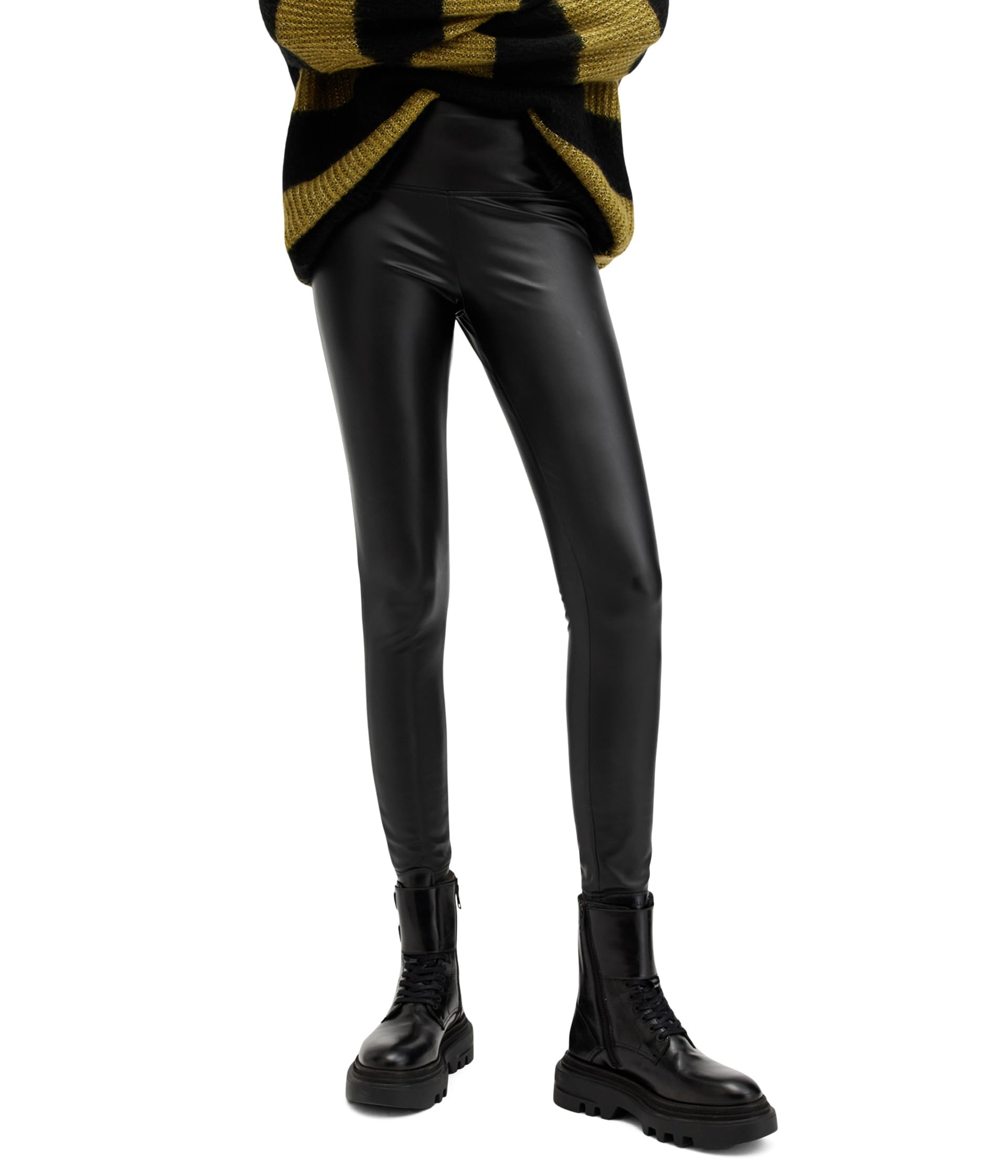 

Брюки AllSaints Cora Faux Leggings, черный