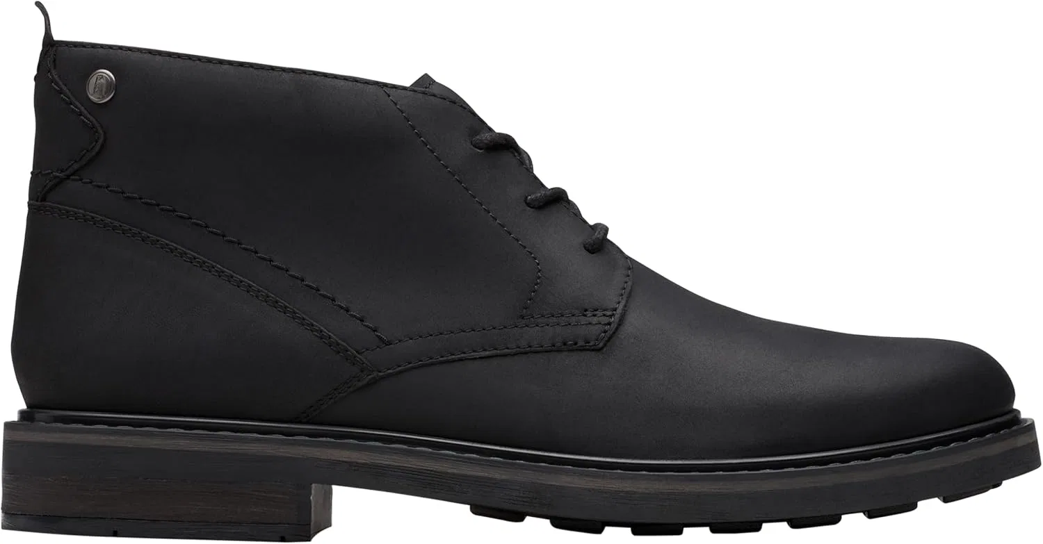Мужские ботинки Newford Mid Chukka Clarks Premium, Black (Black Leather)
