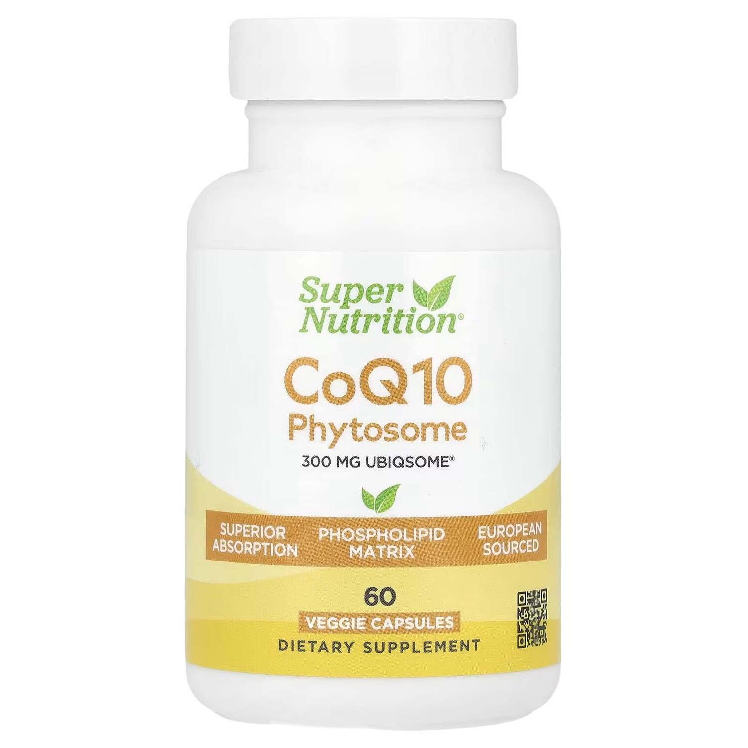 

Фитосомы CoQ10, 300 мг, 60 растительных капсул Super Nutrition