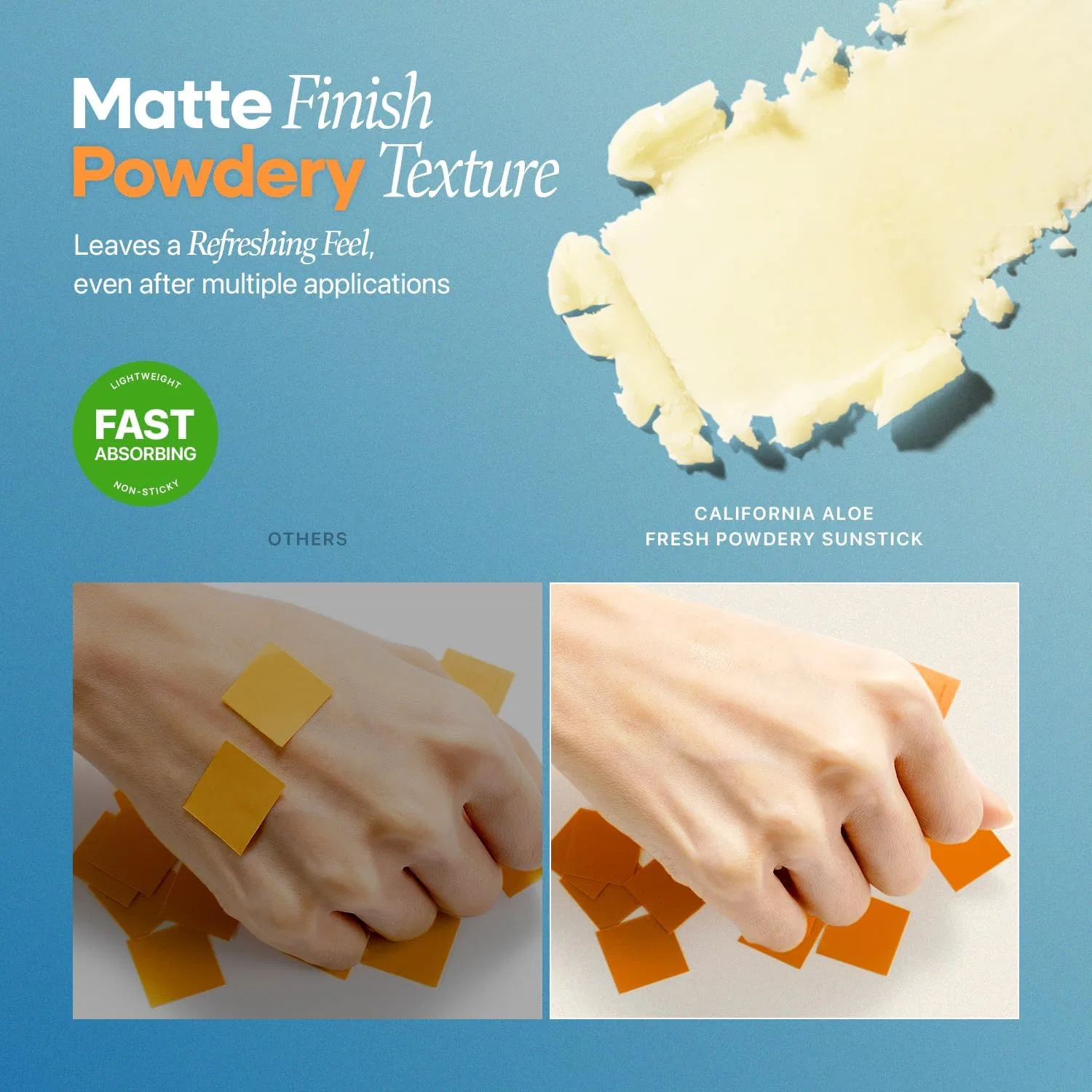 Солнцезащитный стик для тела Nature Republic California Aloe Fresh Powdery Sun Stick SPF50+ — фото 4