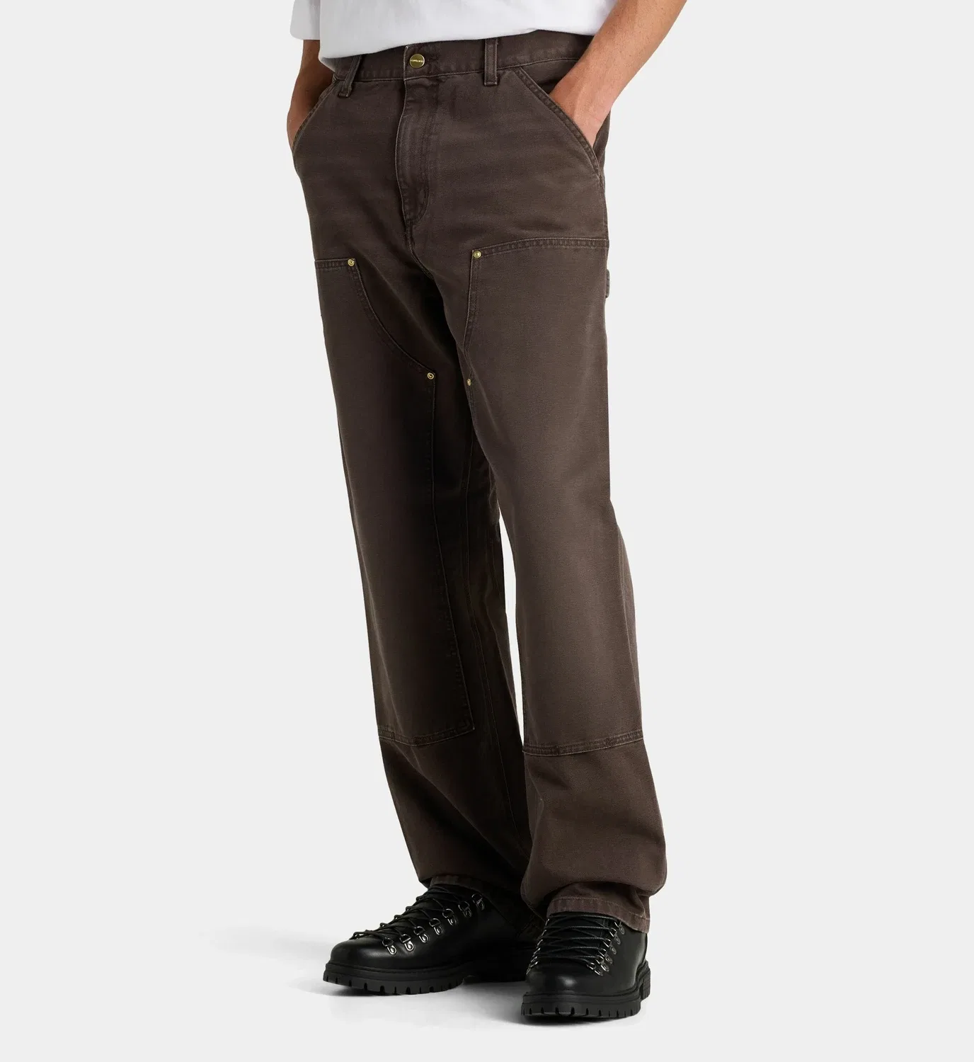 Брюки с отделкой из хлопка CARHARTT WIP, коричневый