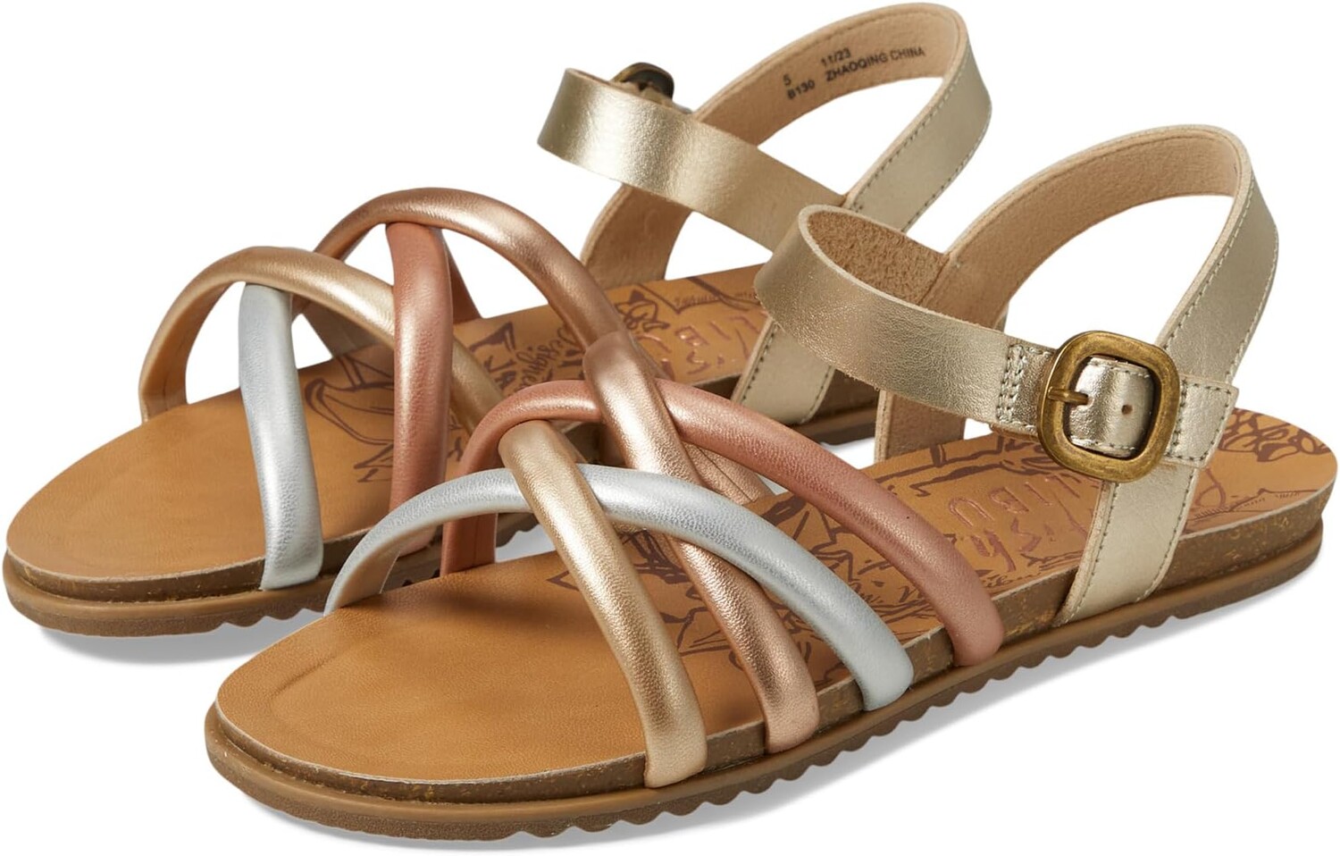 

Сандалии Blowfish Malibu Michaela-K, цвет Soft Sands/Silver/Rose Gold