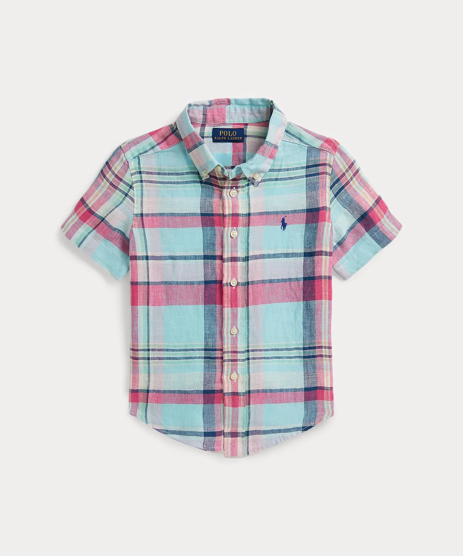 Детская рубашка Polo Ralph Lauren Childrenswear в клетку из льна