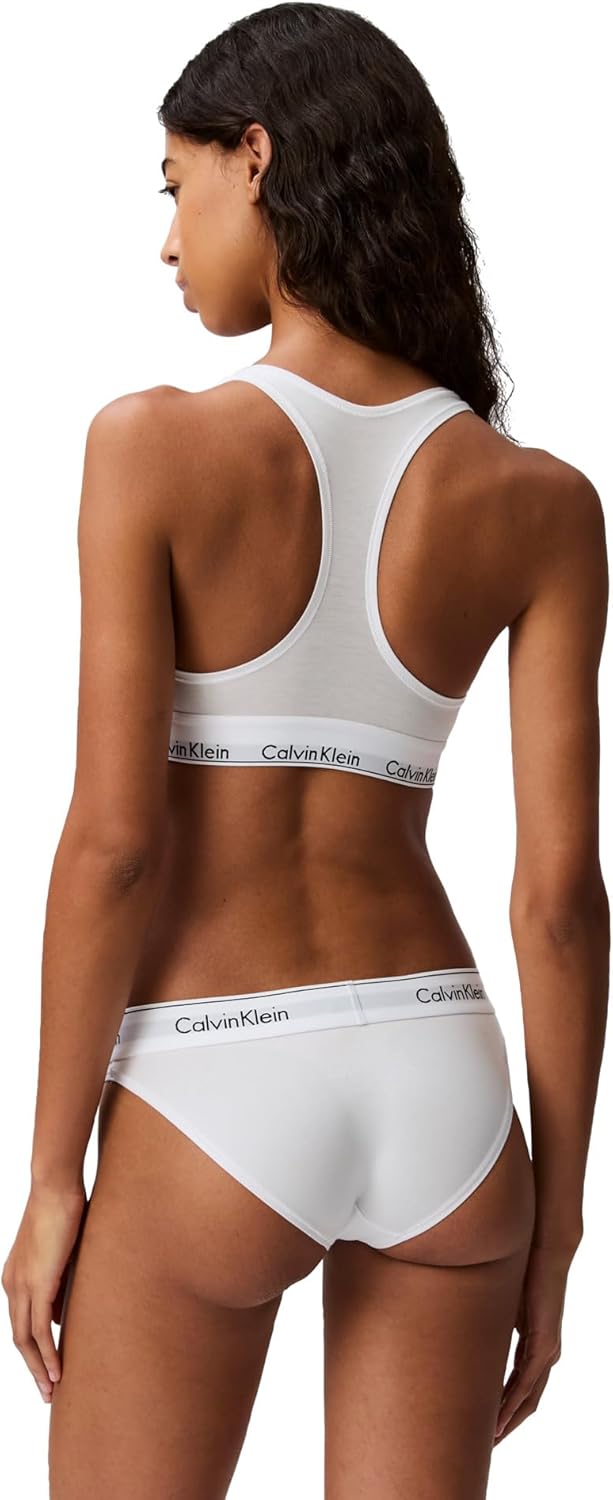 Женские современные трусики-бикини Calvin Klein из хлопка и стретч-хлопка, White — фото 2