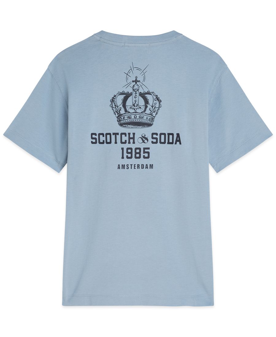Детская футболка с коротким рукавом и графическим принтом, размер 8-16 SCOTCH & SODA, Light Blue — фото 2