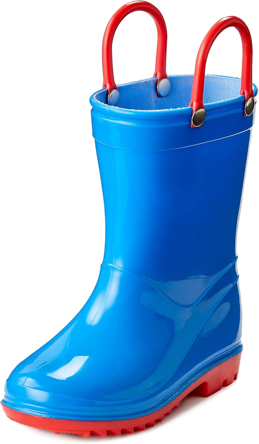 

Водонепроницаемые ПВХ сандалии Puddle Play для малышей и детей с ручками для легкого надевания - легкие противоскользящие сапоги для мальчиков и девочек, синий