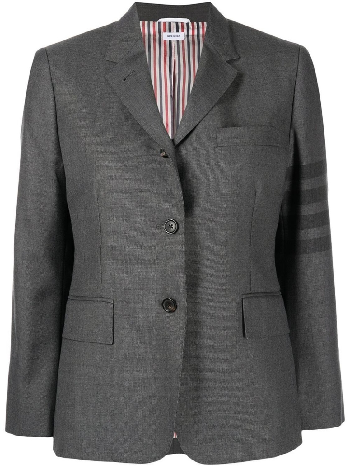 

Thom Browne однобортный блейзер с полосками 4-Bar, серый