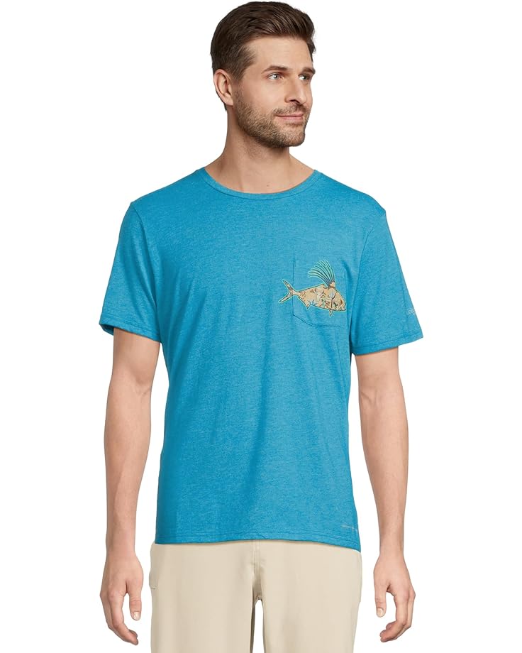 

Футболка Columbia Wild Cast Pocket Tee, цвет Blue Echo/PFG Pocket Baja Rooster