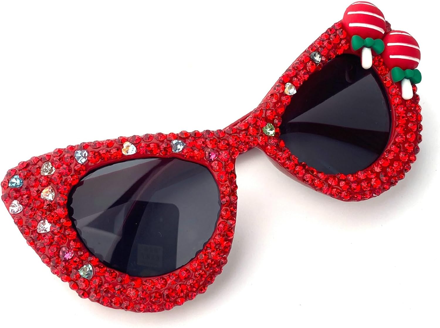 

Женские солнцезащитные очки «кошачий глаз» с бриллиантами, модные солнцезащитные очки со стразами, большие очки-бабочки, винтажные блестящие очки для вечеринок mincl, Red
