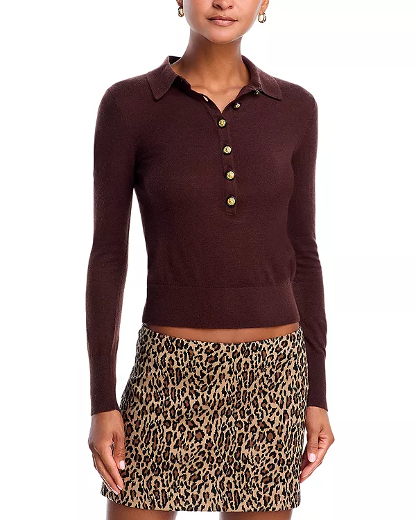 

Свитер с воротником из стерлингового серебра - эксклюзив L'Agence, коричневый