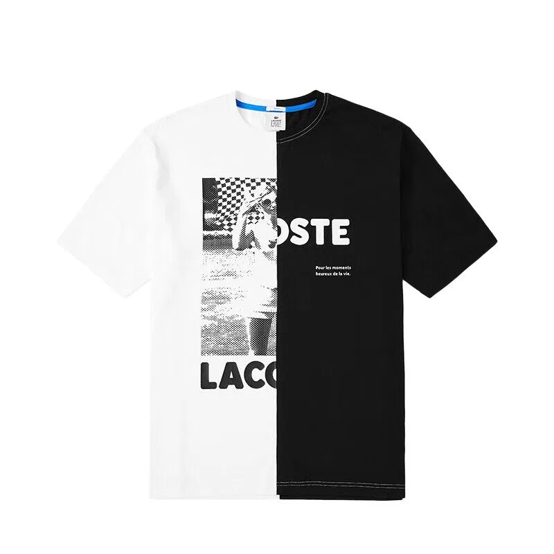 Футболка Lacoste Unisex Классическая, черно-белая