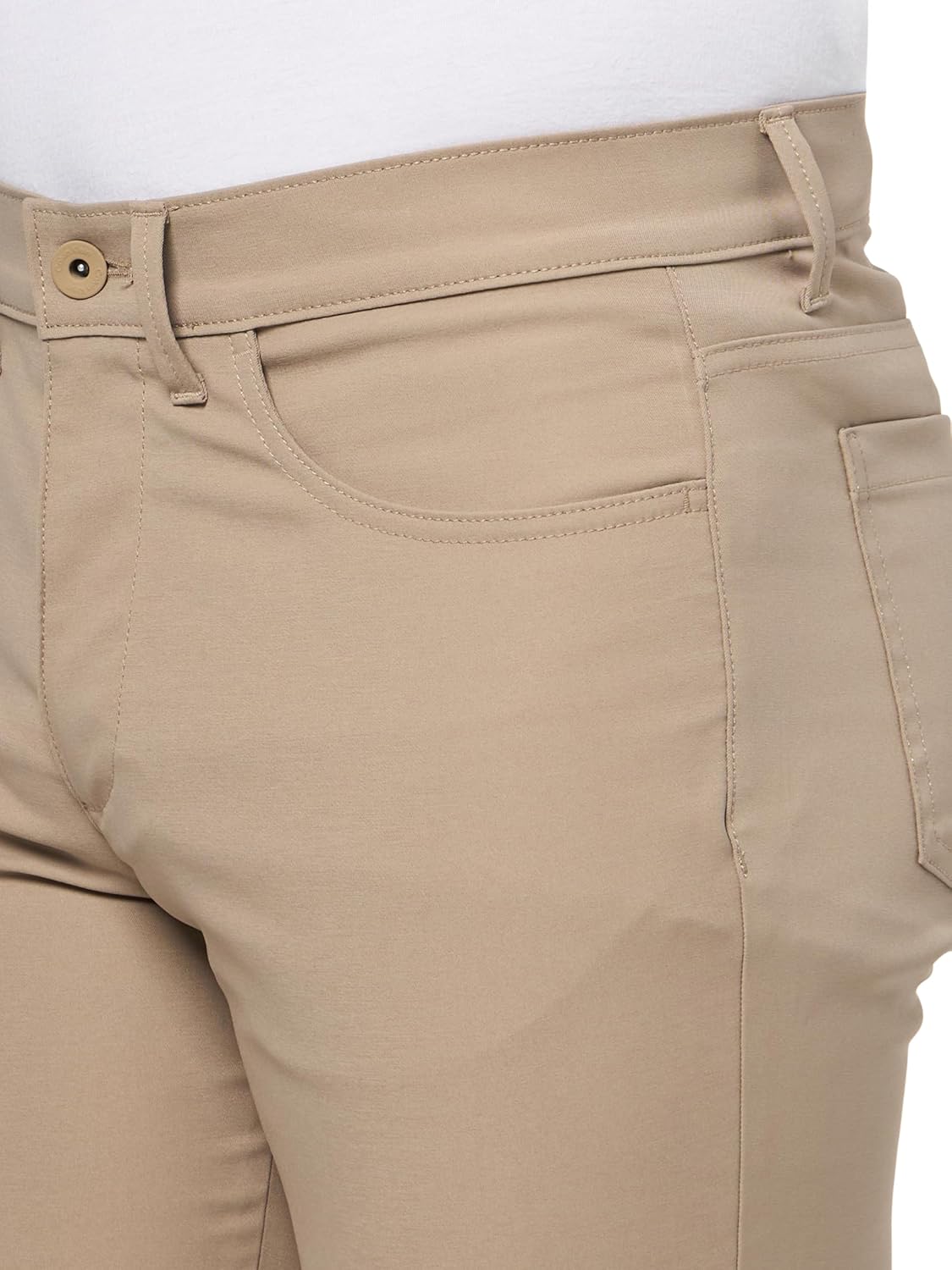 Мужские узкие брюки Calvin Klein Hi-Stretch Tech с пятью карманами, Greige — фото 3