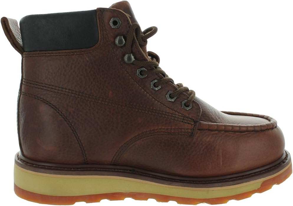 Ботинки Cactus Men’s 627MS с 15 см верхом, стальным носком, мокасиновой моделью, высокой гибкостью, подошвой из полиуретана и резины с двухслойной конструкцией, стальной носок Cactus Work Boots, темно-коричневый — фото 2