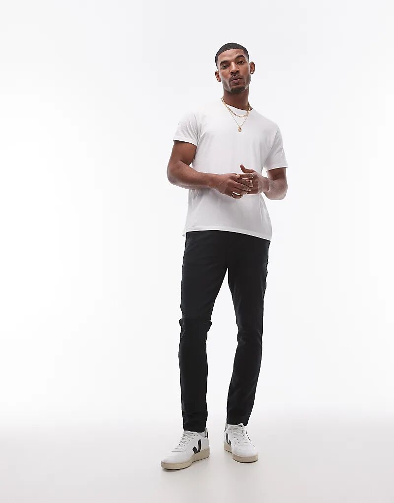 

Узкие брюки-чинос черного цвета Topman