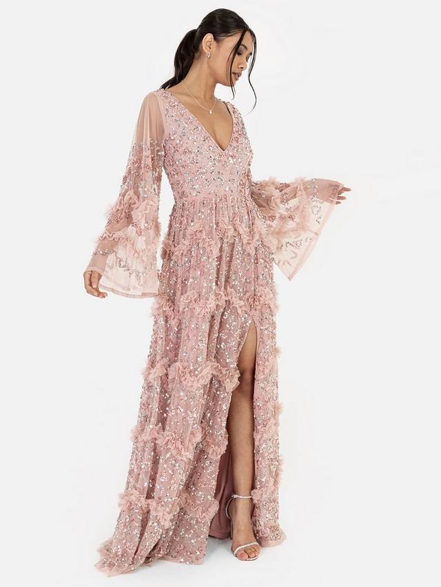 

Украшенное оборками макси-платье Maya Deluxe, цвет Frosted Pink