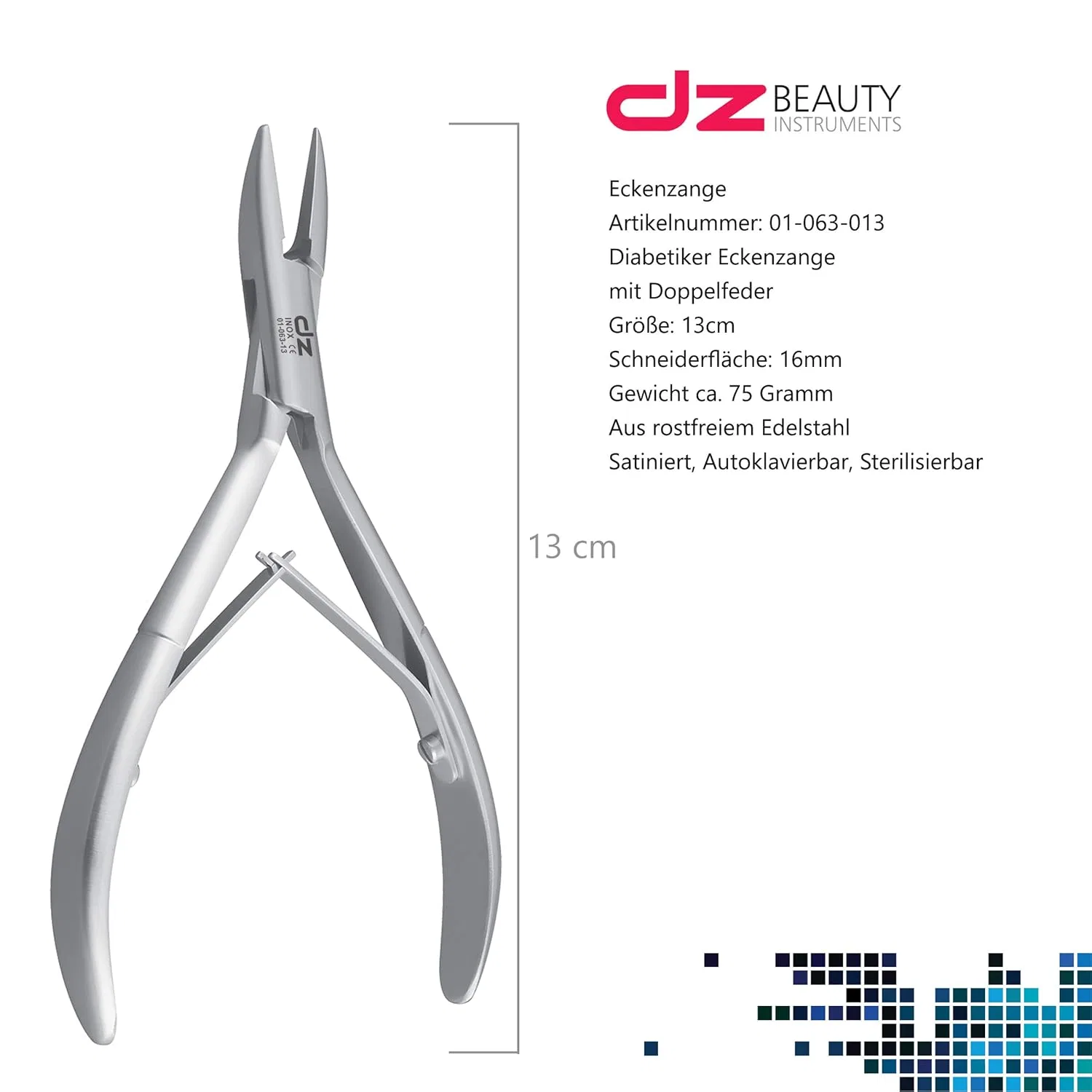 Профессиональные щипцы для ногтей с закругленным кончиком от Diabetic Corner Pliers ‎Dz Beauty Instruments — фото 2
