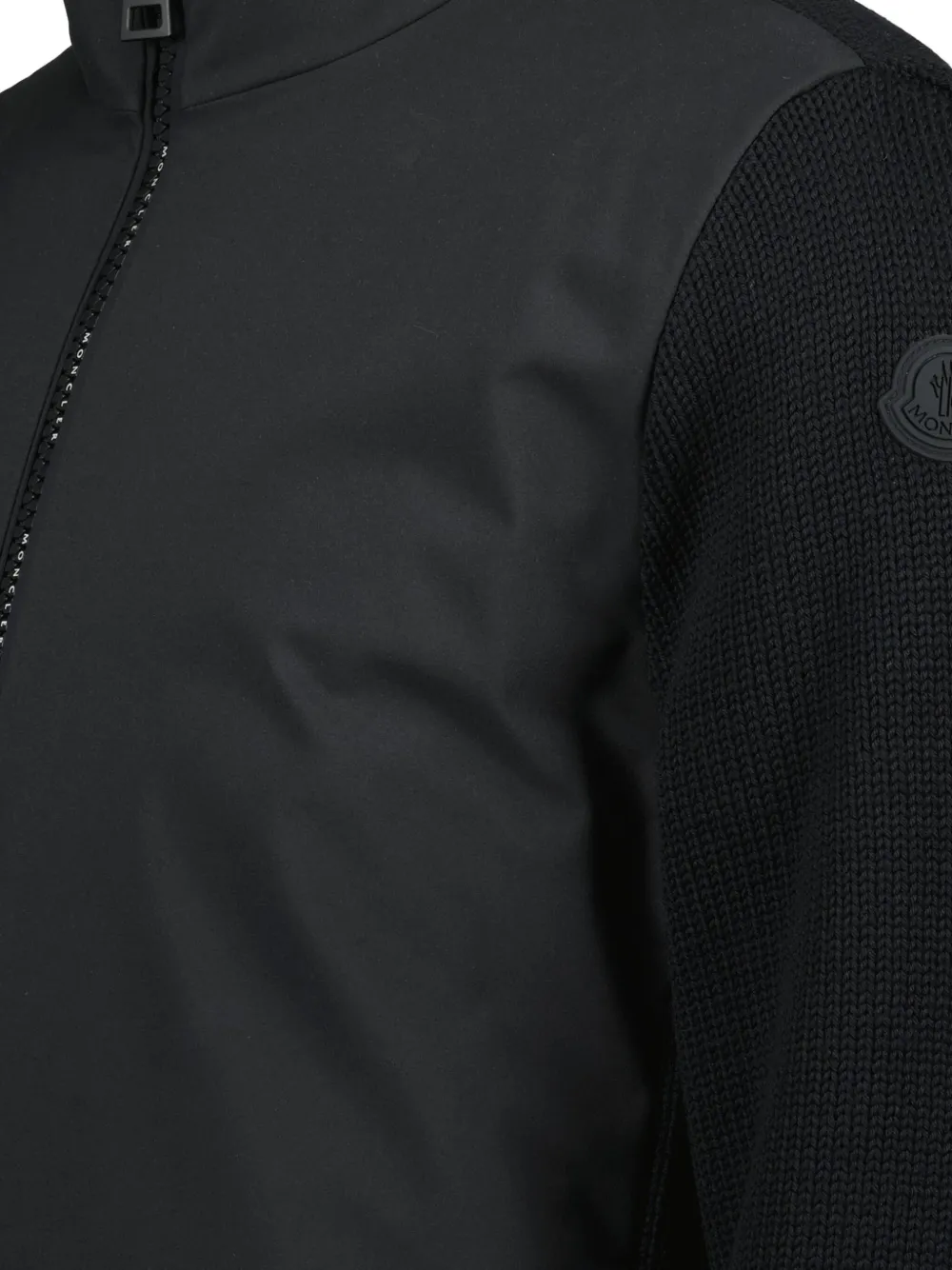 Кардиган на молнии с длинными рукавами MONCLER, черный — фото 4