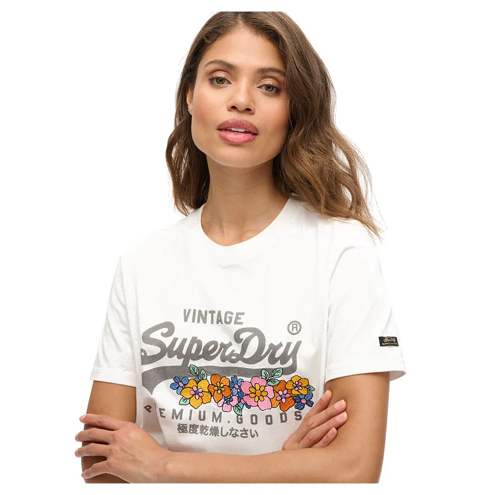 Футболка Superdry Vintage Vl Prem G Floral, белый — фото 2