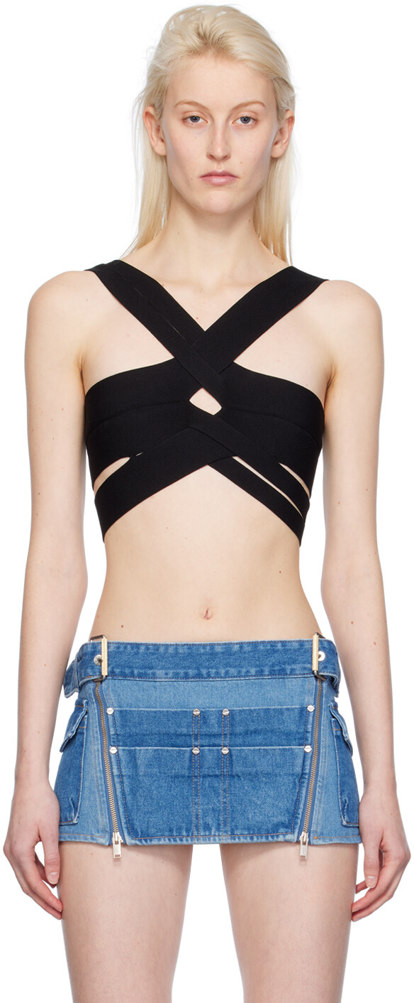 

Черный бюстгальтер без косточек с ремнями Dion Lee