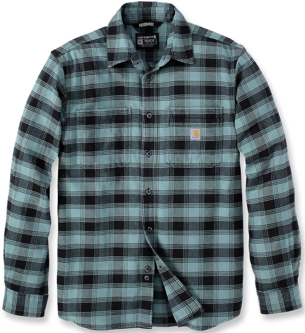 

Рубашка Carhartt Rugged Flex Flannel Plaid Shirt, цвет Black/Green