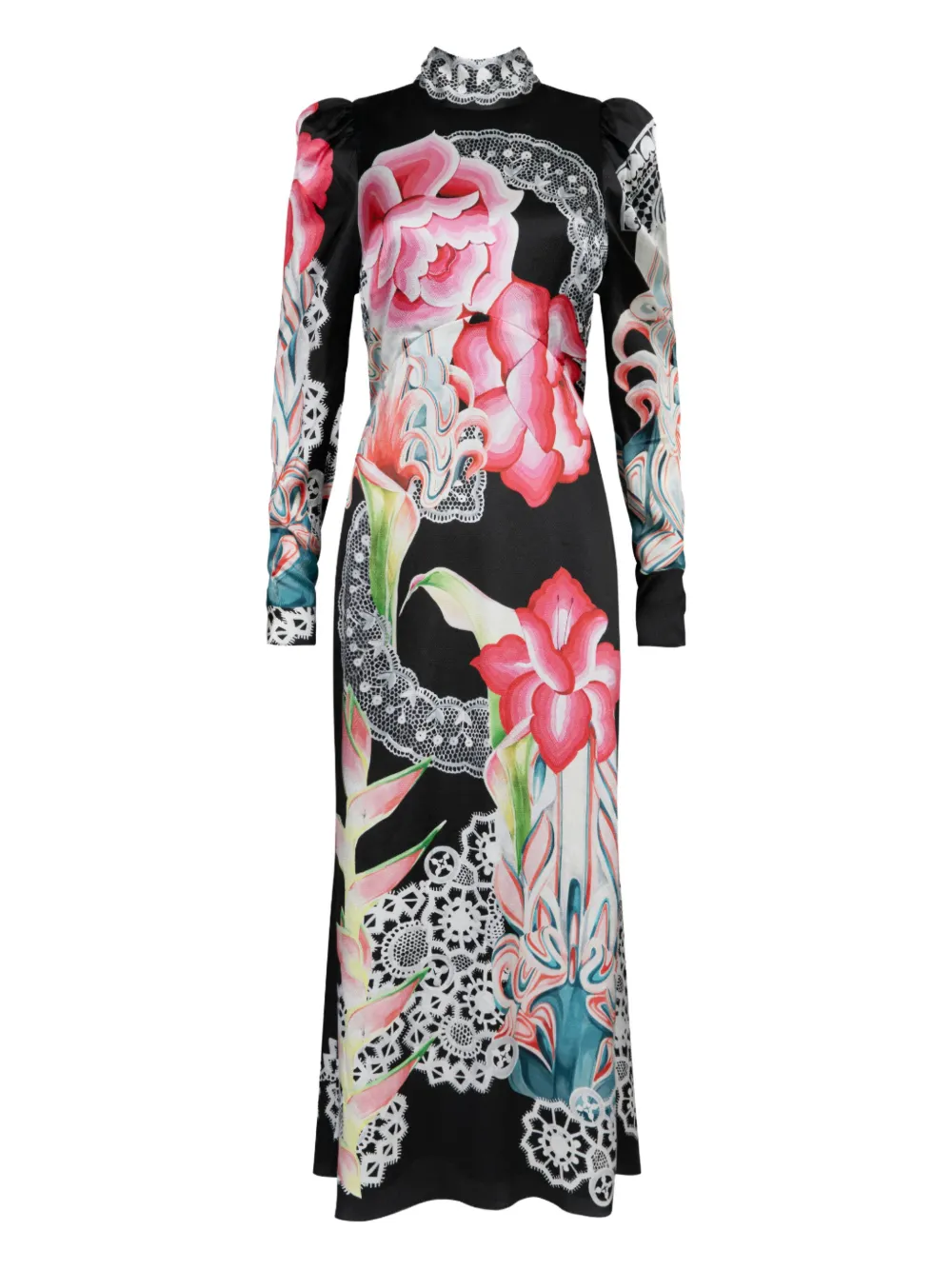 

Платье макси Cici с цветочным принтом Temperley London, черный