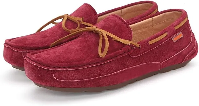 Лоферы мужские Round Toe PU Leather Red PUGHGAETZF — фото 4