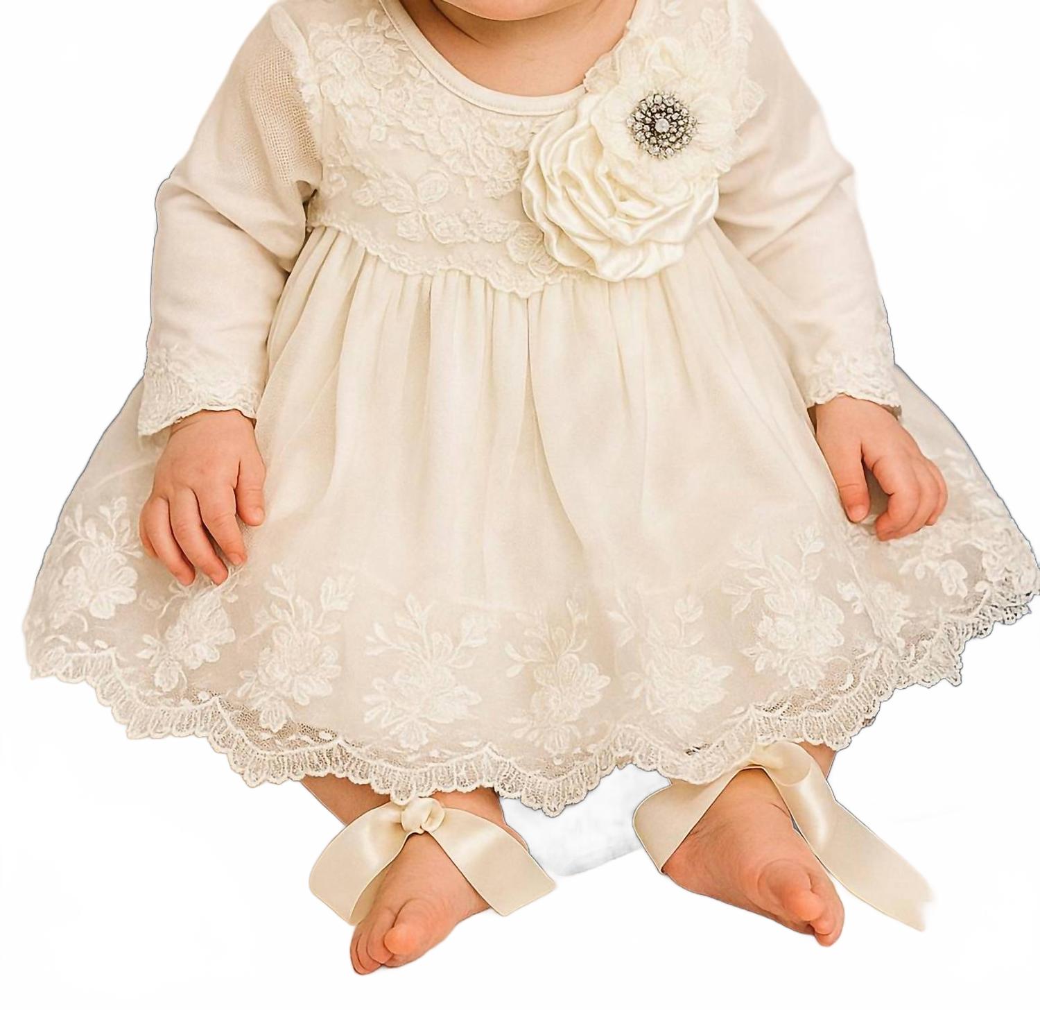 

Хлопковое платье с кружевным покрытием бежевого цвета Katie Rose, бежевый