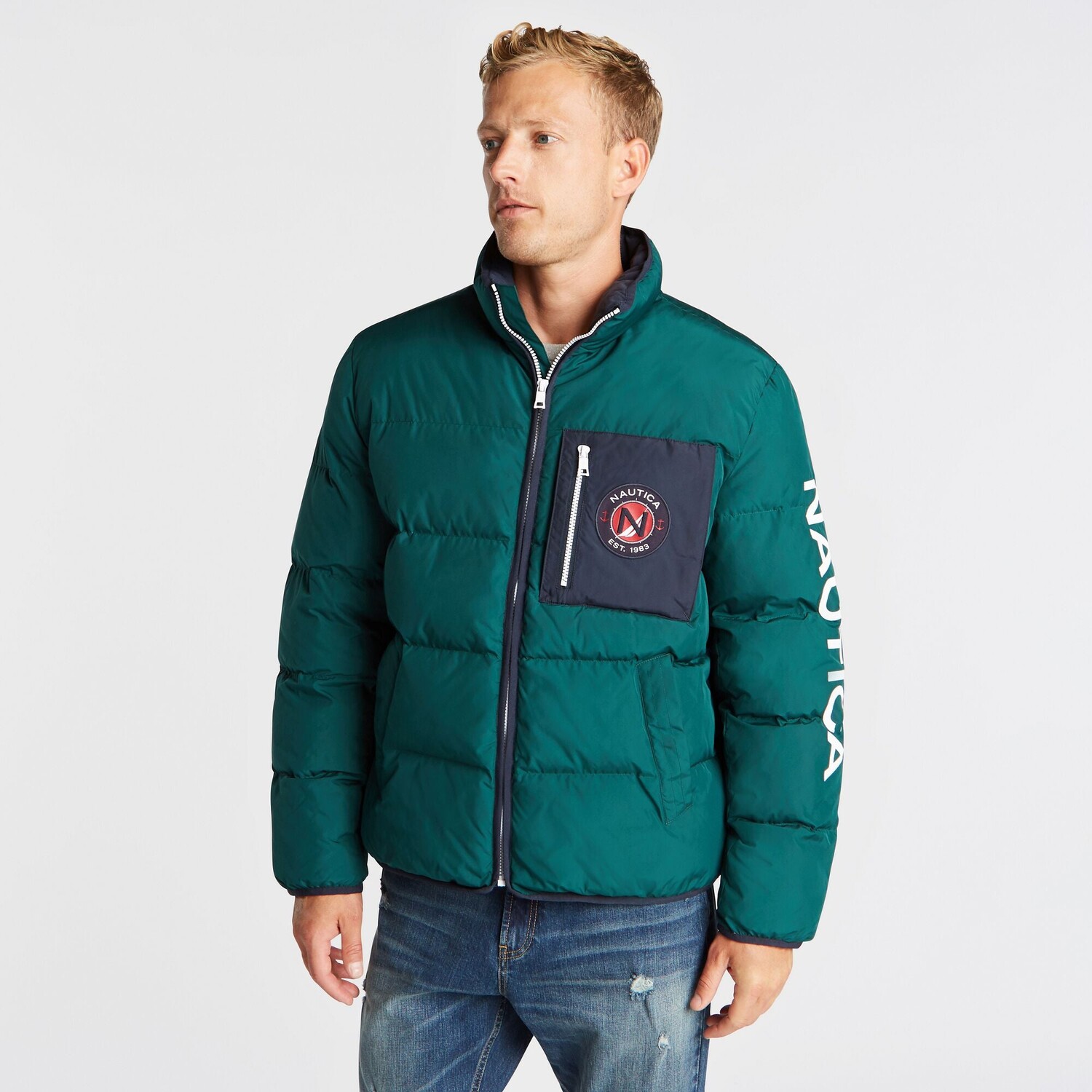 

Мужская куртка-пуховик Nautica Big & Tall с темпасферой, цвет Deep Spruce