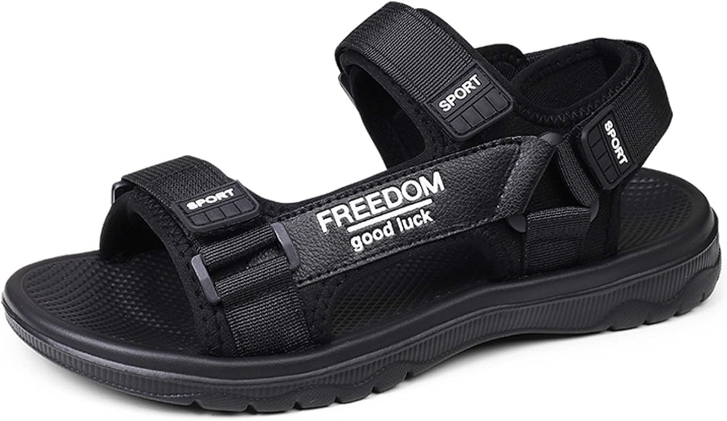 

Мужские спортивные сандалии UANGLI с открытым носком, пляжные сандалии для мужчин, водные туфли, летние нескользящие легкие сандалии для прогулок и походов, черный