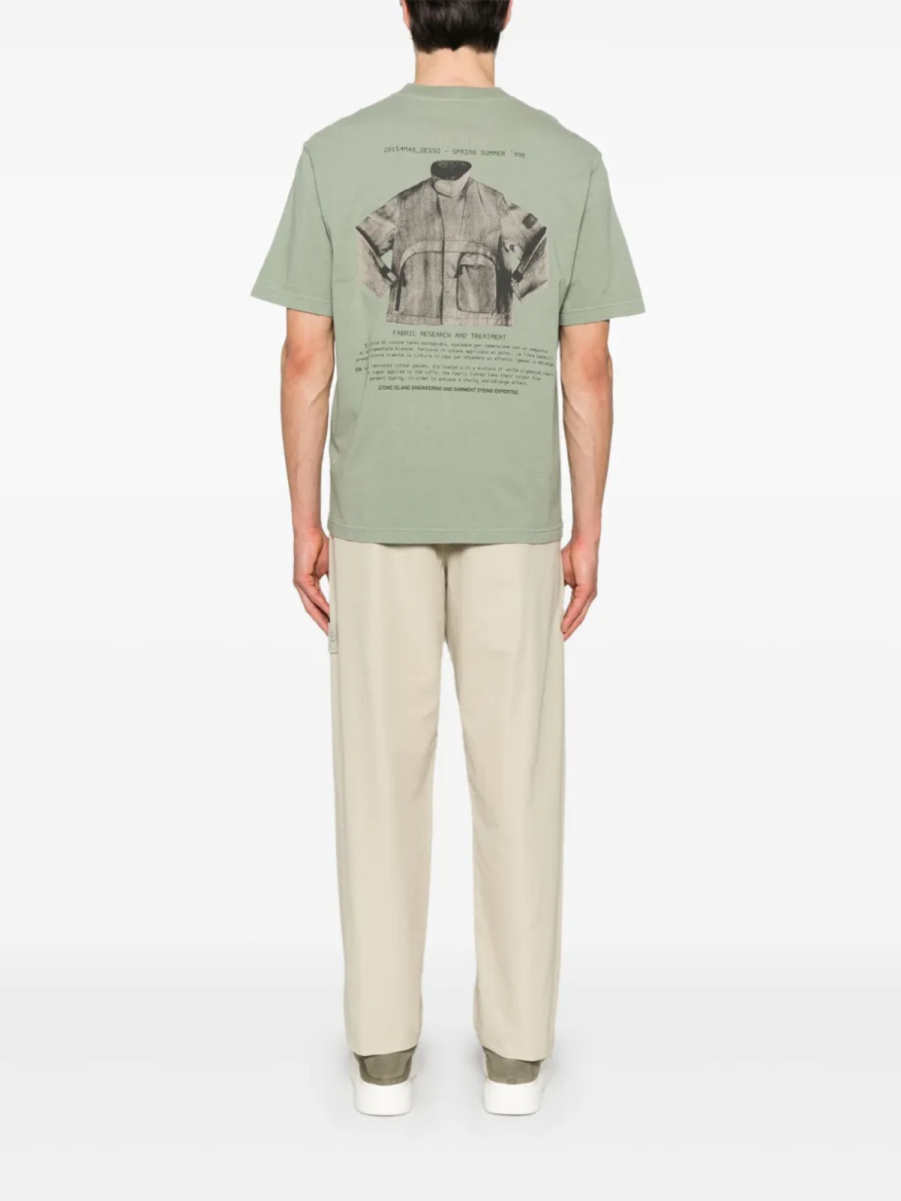 Футболка Stone Island из органического хлопка, зеленый — фото 2