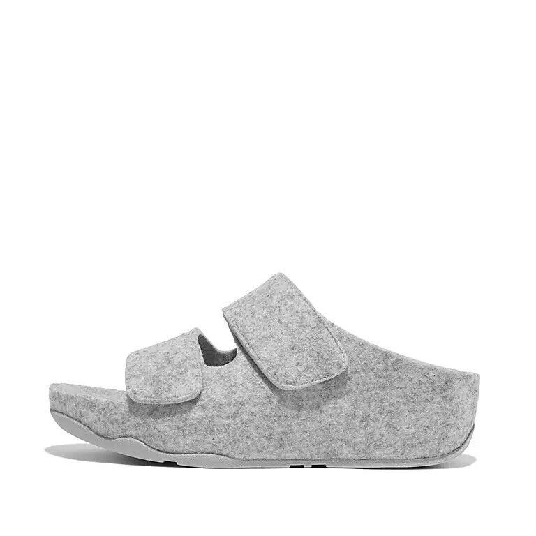 FitFlop Shuv E01 FR9-A06 Slide Sandals Women's Gray Adjustable Strap Slip-on, серый