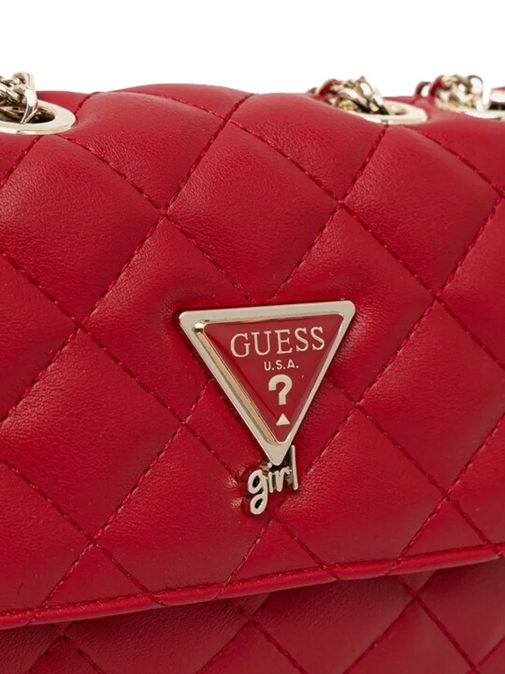 Стеганая сумка на цепочке GUESS Kids, красный — фото 4