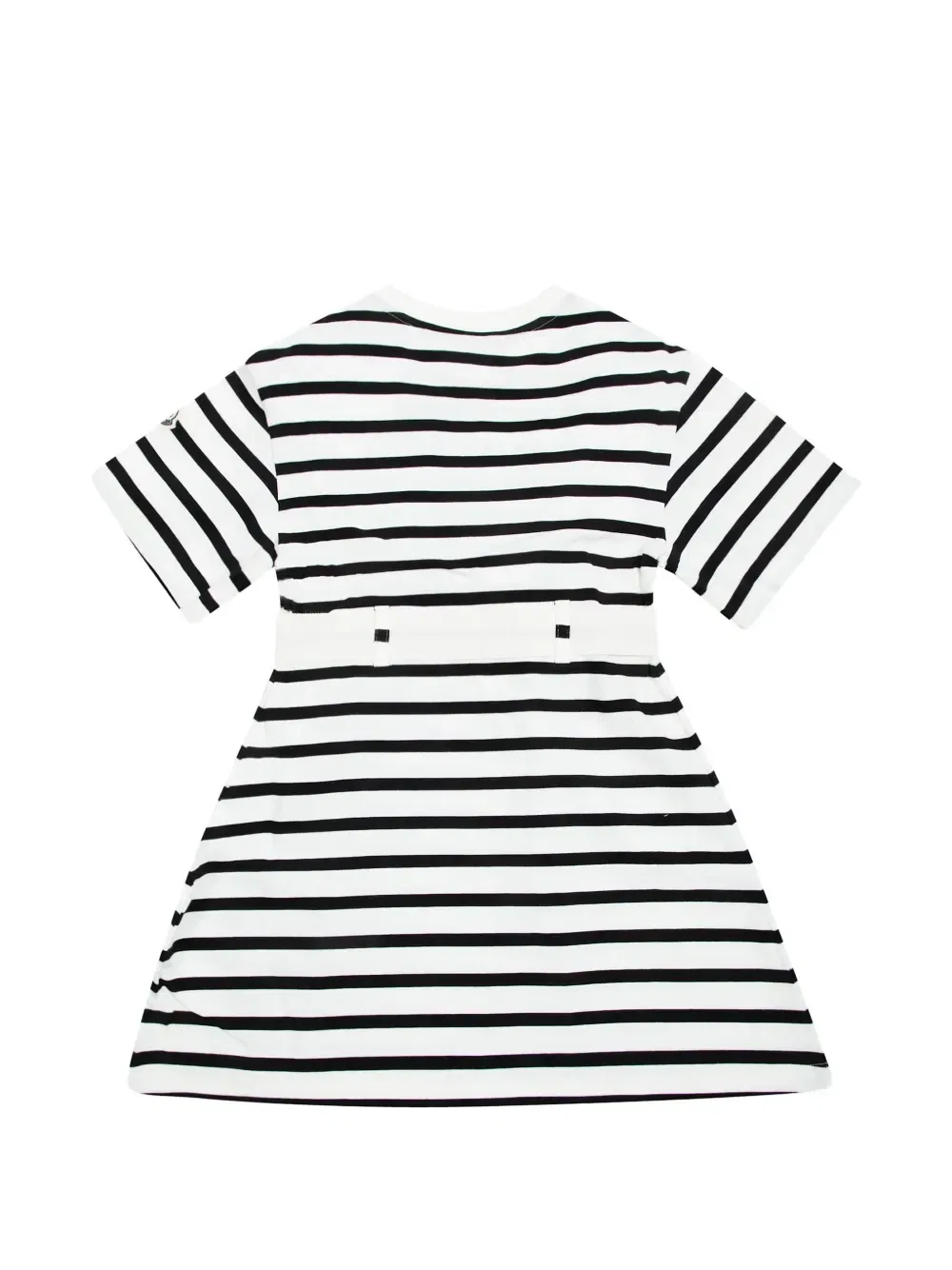 Платье с полосками и украшением из пайеток Moncler Enfant, белый — фото 2