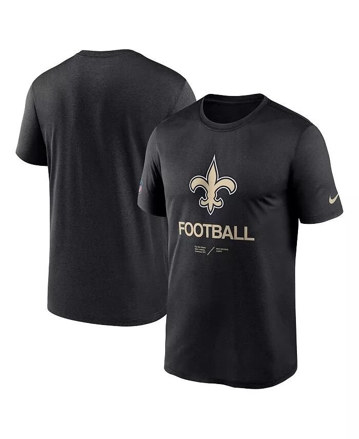 

Мужская черная футболка с инфографикой New Orleans Saints Nike
