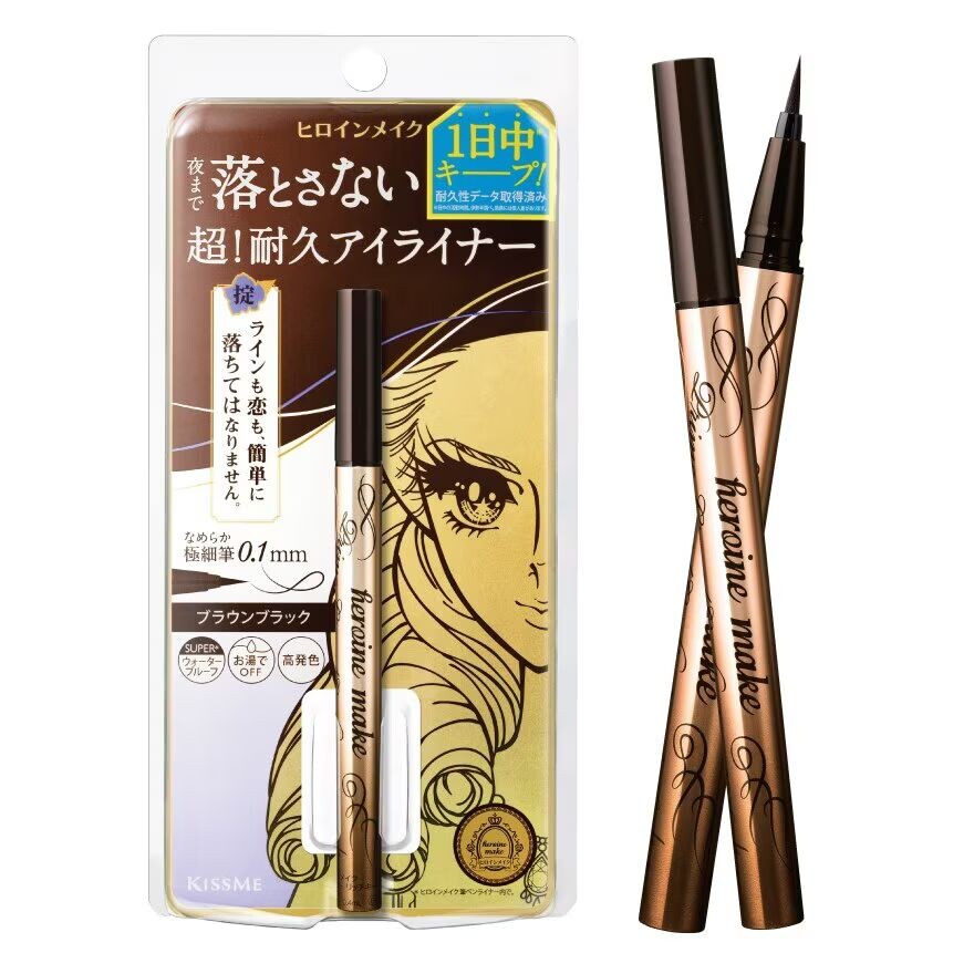 

Kiss Me Жидкая подводка для глаз Heroine Make Prime Liquid Eyeliner Rich Keep, 0,4 г. 02 Коричневый Черный, Brown Black