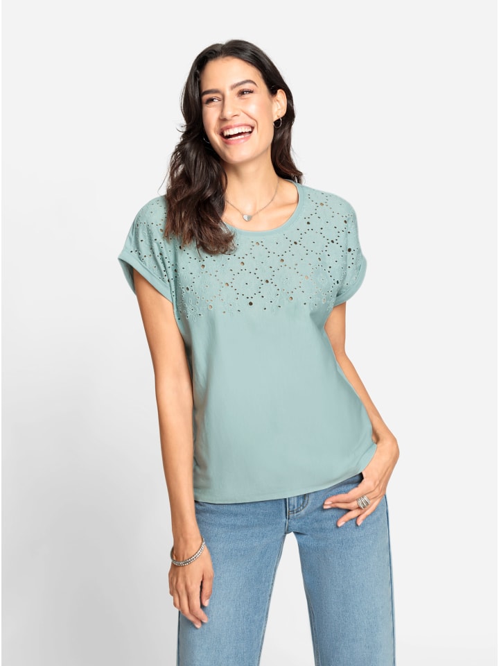 

Рубашка с круглым вырезом цвета лайма и мяты WITT WEIDEN