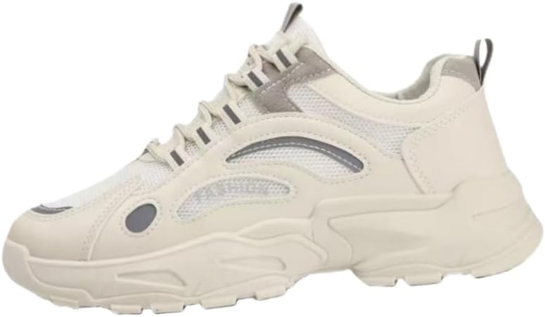 

Модные мужские спортивные кроссовки с толстой подошвой - повседневные, с прочной резиновой подошвой, подходят для бега на улице и фитнес-тренировок Fusecottc, слоновая кость