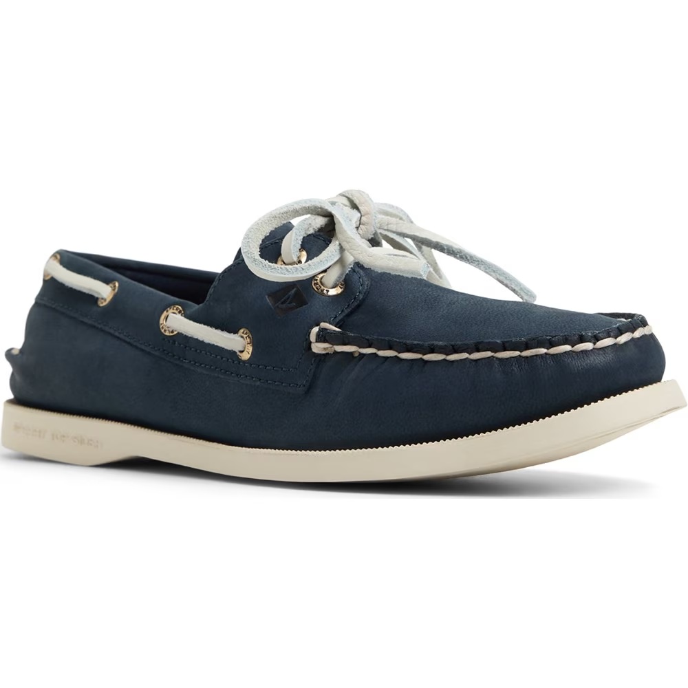 Подлинные оригинальные кожаные туфли-лодочки с двумя люверсами Sperry, синий
