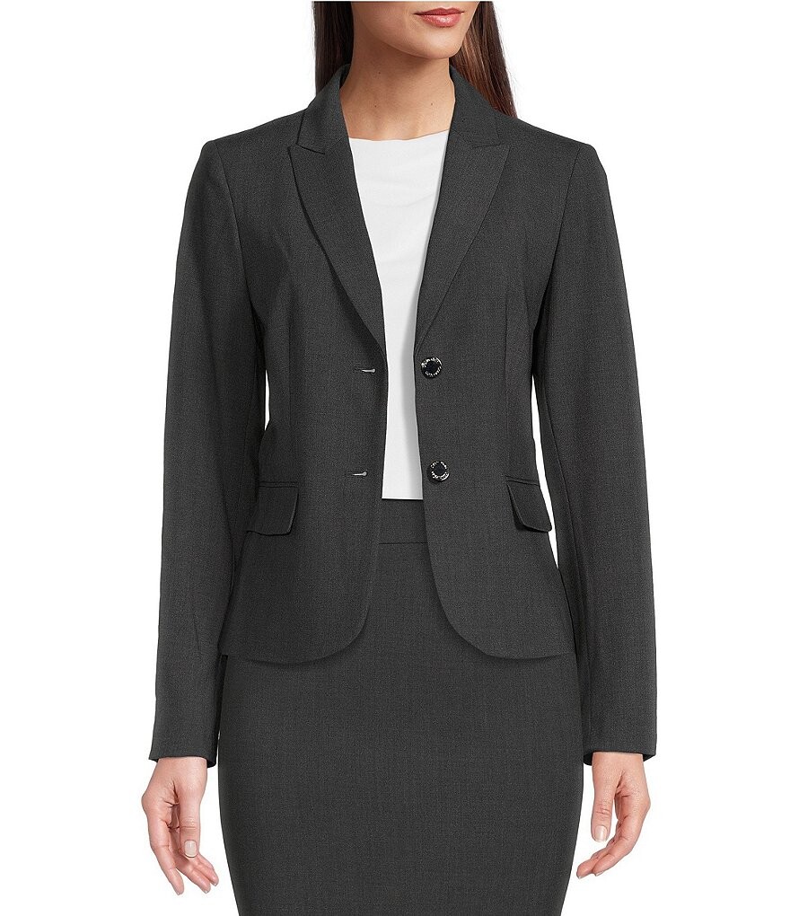 

Куртка с длинными рукавами и воротником-стойкой Calvin Klein Petite Size, серый