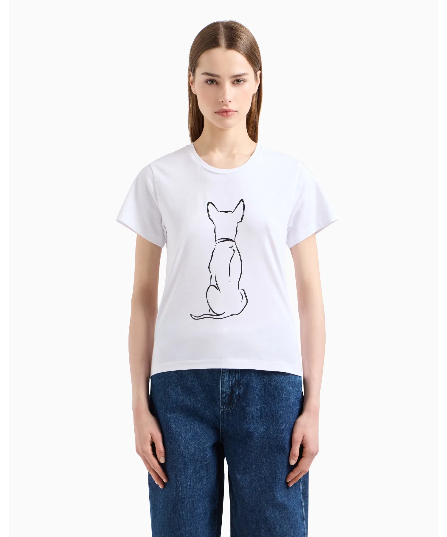 【Emporio Armani】Футболка We Love Dogs #27 из эластичного джерси