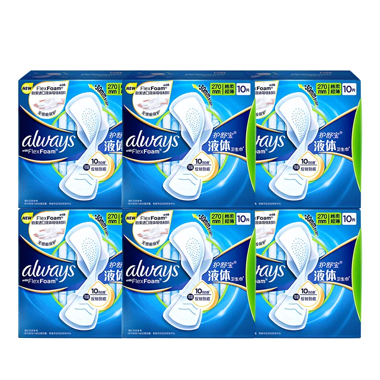 Ежедневные прокладки Always Lai Gai Ji Liquid Care, 240 мм/270 мм Whisper, Daily Use 240mm 10 Pcs * 6 Pack — фото 2