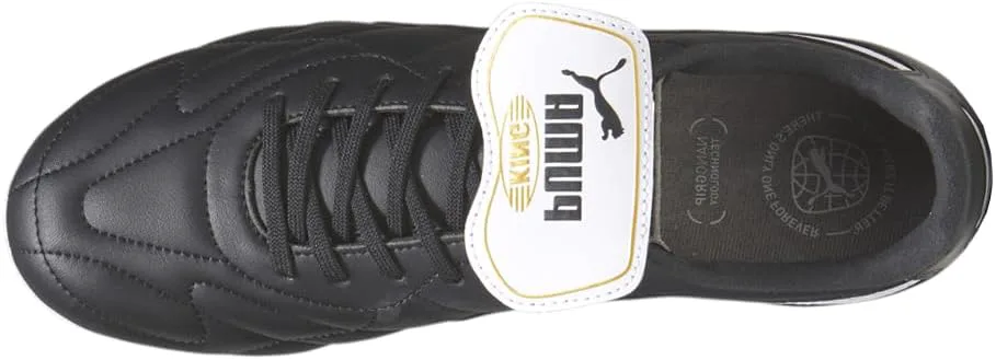 Футбольные бутсы Puma King Top Firm для мужчин, для игры на искусственном газоне, черный/белый/золотой — фото 4