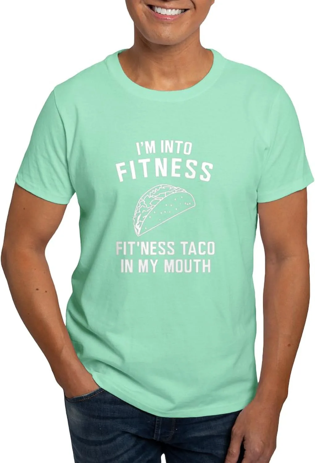 

Футболка мужская I'm Into Fitness Fit'ness Taco in My Mouth, 100% Cotton, Classic Graphic, White CafePress