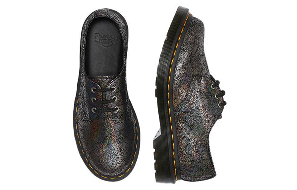 Тапочки 1461 metallic jk 'gunmetal iridescent crackle' Dr. Martens, серебряный — фото 3