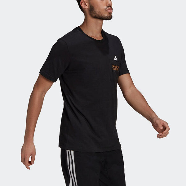 Футболка pocket tee m embroidered sports short sleeve black Adidas, черный — фото 4