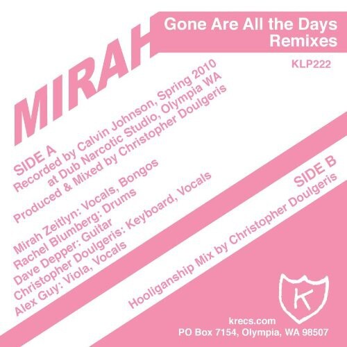 

Сингл 12" Mirah: Gone Are All The Days