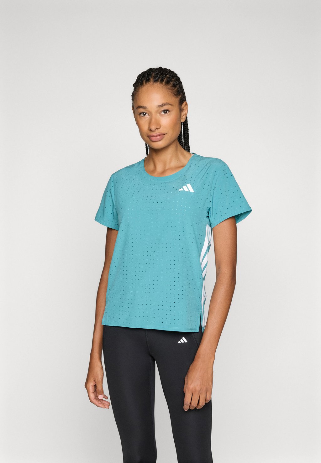 

Футболка с принтом ADIZERO TEE Adidas Performance, цвет Powder Teal