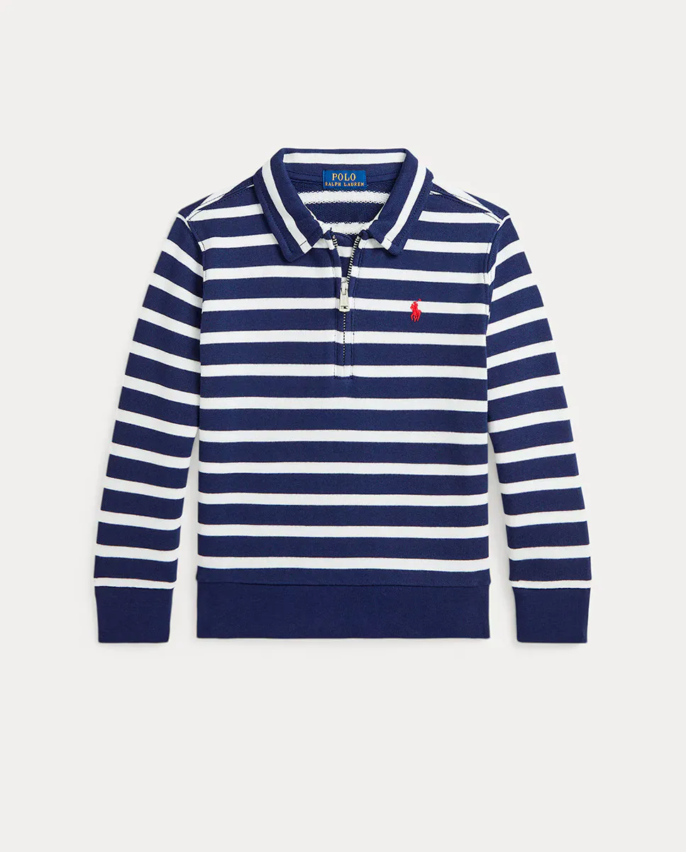 

Свитер для мальчика в матросском стиле с воротником-поло Polo Ralph Lauren, темно-синий