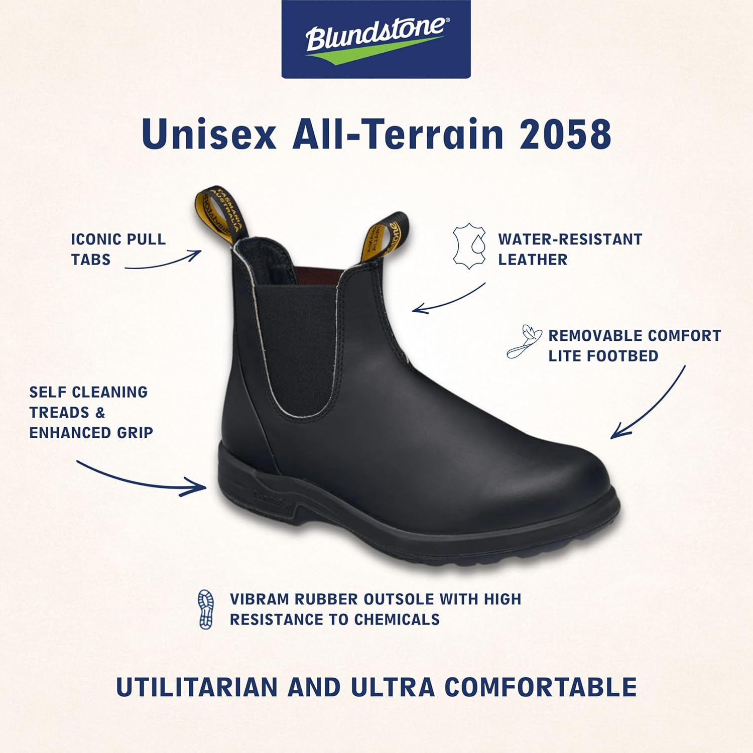 Термоботинки Blundstone All Terrain для мужчин и женщин, черный — фото 4