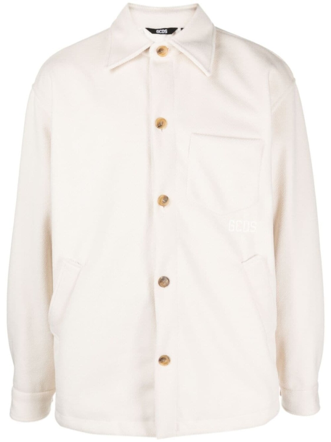 

Gcds logo-embroidered button-up jacket, белый